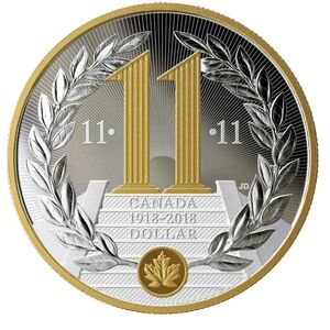 2018 RCM $1 100th Anniversary of the Armistice of the First World War